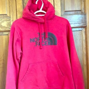 Small, red, Northface sweatshirt